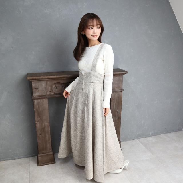 ツイード調ハイウエストジャンスカ