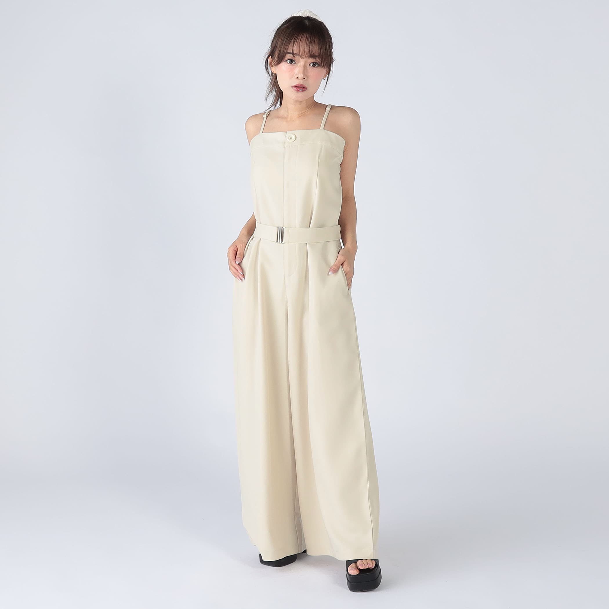 ベルト付きベアサロペット