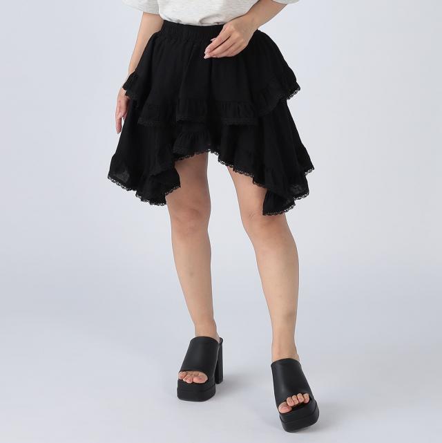 レースティアードミニスカート