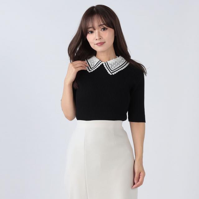 接触冷感ウォッシャブルつけ襟プルオーバー