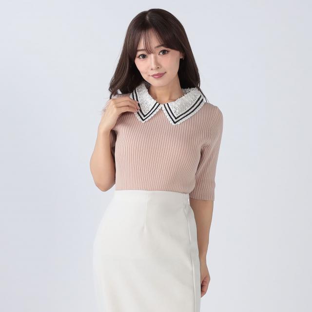 接触冷感ウォッシャブルつけ襟プルオーバー