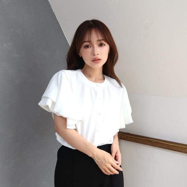 ラメメローｘバルーンスリーブブラウス