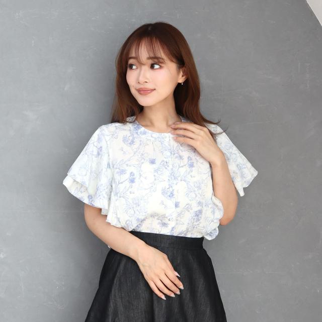 ラメメローｘバルーンスリーブブラウス