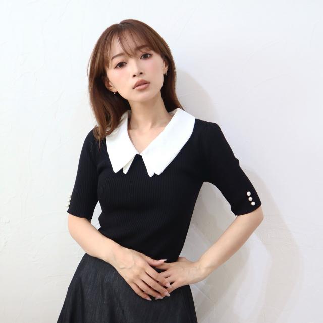 接触冷感ウォッシャブル　2WAY襟プルオーバー