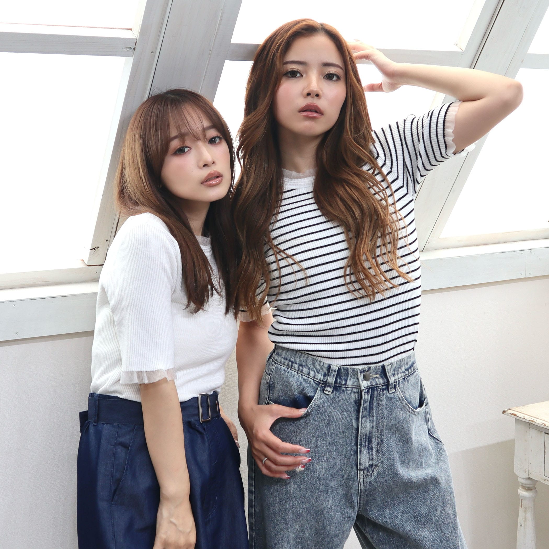 接触冷感ウォッシャブル シアー使いプルオーバー