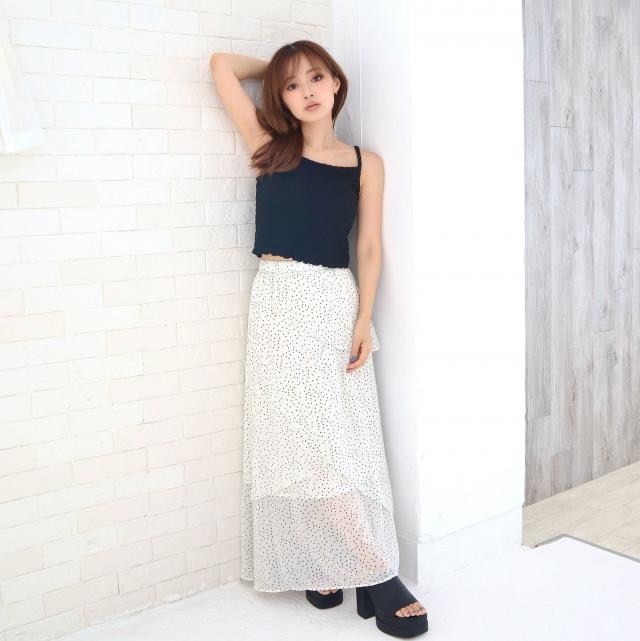 ドットアシメフリルスカート