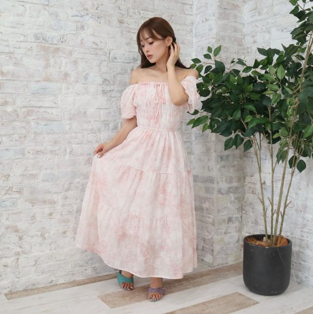 バルーンスリーブティアードワンピース