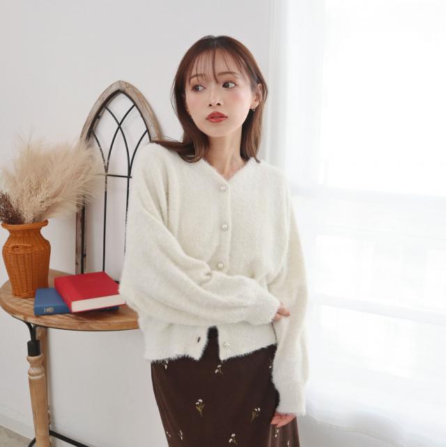 ラメフェザードルマンカーディガン