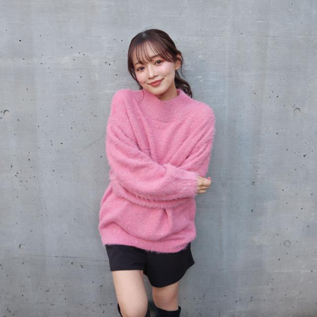 GOOD TEXTURE ラメフェザーチュニックプルオーバー GOOD TEXTURE ラメフェザーチュニックプルオーバー