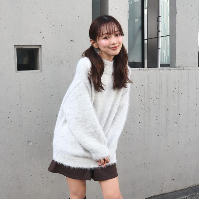 GOOD TEXTURE ラメフェザーチュニックプルオーバー GOOD TEXTURE ラメフェザーチュニックプルオーバー