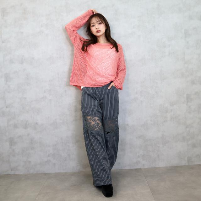 ストライプレース切り替えパンツ ストライプレース切り替えパンツ