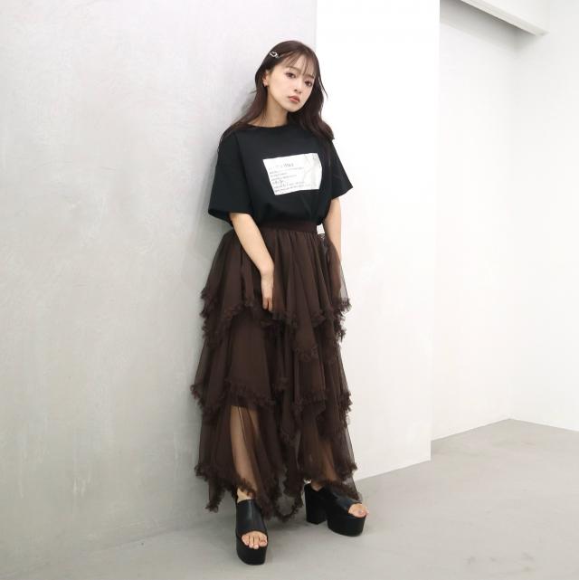 チュールフリルスカート