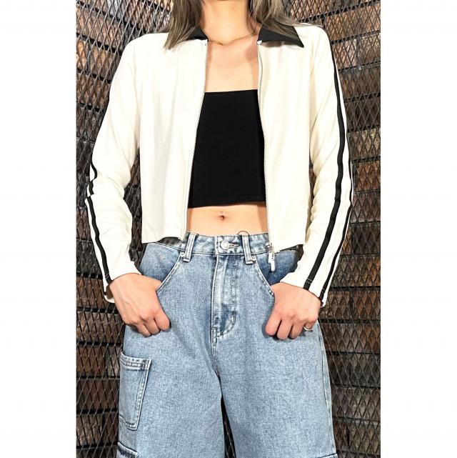 衿付きダブルZIPコンパクトトップス