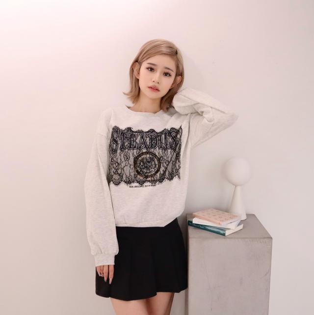 レース叩き付けプルオーバー